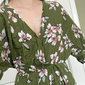 Green floral dress